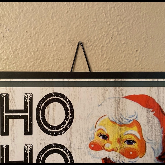 Vintage ThrowBack Retro Rustic Christmas Santa Claus “Ho Ho Ho" Wall Decor Sign - Picture 5 of 11